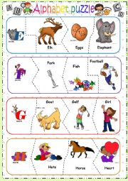 English Worksheet: Alphabet puzzle - PART 2 -editable
