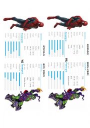 English Worksheet: Describe and compare Spiderman and Green Goblin