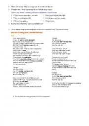 English Worksheet: We Are Young Song Activity