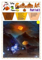 HALLOWEEN with ART (16 pages) - Part 1 of 2) - 8 images with exercices and instructions + video session