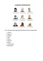 English Worksheet: Professions