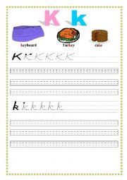 English Worksheet: Alphabet Kk