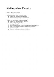 English Worksheet: Writing about forestry