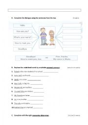English Worksheet: Revising worksheet