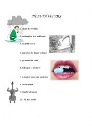 English Worksheet: Health idioms