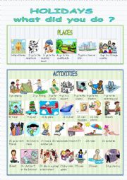 Vocabulary worksheet to talk about summer holidays