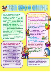 English Worksheet: PRESENT SIMPLE OR CONTINUOUS 