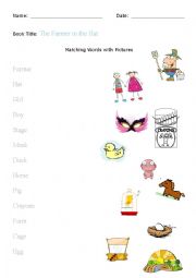 The Farmer in the Hat Story Matching Worksheet