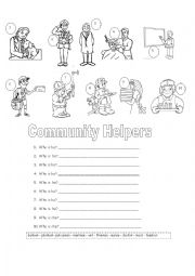 English Worksheet: Community Helpers