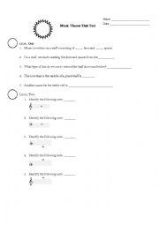 English Worksheet: Music Theory