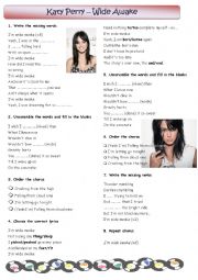 English Worksheet: Song by Katy Perry - Wide Awake