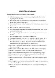 English Worksheet: 2012 film worksheet