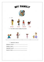 English Worksheet: MY FAMILY