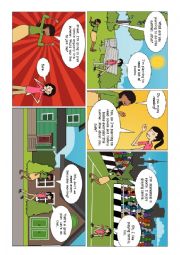 English Worksheet: Comic for Speaking Test Practice