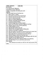 English Worksheet: Video Activity - Liar Liar