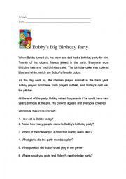 BOBBYS BIG BIRTHDAY PARTY