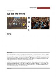 We are the world 1985 Vs. 2010