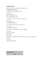 English Worksheet: PLACE PREPOSITIONS