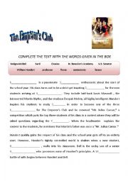 English Worksheet: handout on the film 