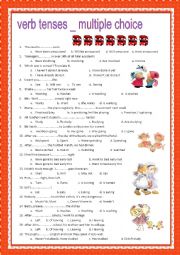 English Worksheet: A2. Tenses. With key