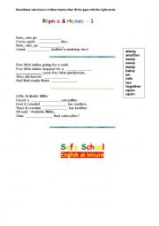 English Worksheet: Children rhymes