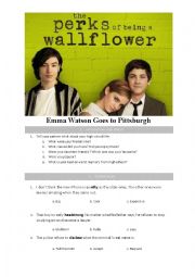 English Worksheet: The Perks  of Being a Wallflower: Emma Watson Goes to Pittsburgh