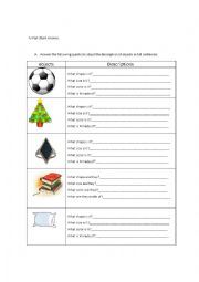 English Worksheet: description of objects practice