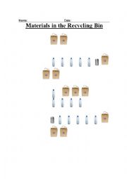 English Worksheet: Recycling Bar Graph Tallymark Likelihood Activity