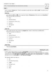 English Worksheet: Personal identification and characteristics and family