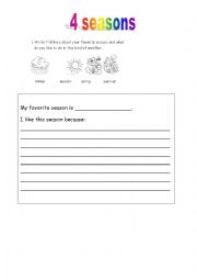 English Worksheet: 4 seasons