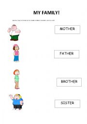 English Worksheet: MY FAMILY