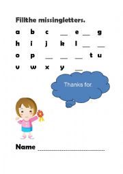 English Worksheet: Fill the missing letters