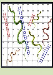 Snakes and Ladders: revision game beginner/elementary adult students