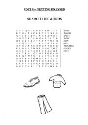 English Worksheet: Getting dressed