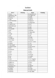 English Worksheet: Vocabulary practice: Housing and family