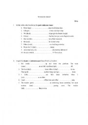 English Worksheet: past simple and continuous