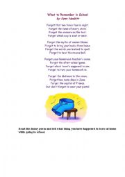 What to Remember at School ( a funny poem)