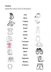 Clothing - ESL worksheet by Pollylou
