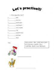 English Worksheet: Can or Can not?