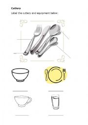Cutlery and table crockery