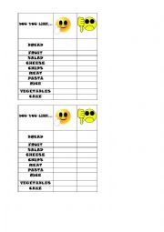 English Worksheet: likes and dislikes