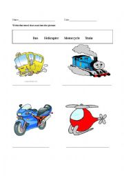 English Worksheet: Transportation