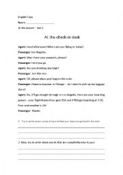 English Worksheet: AT THE CHECK-IN DESK