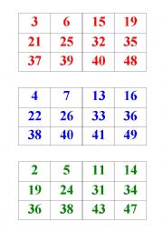 numbers bingo 1-50