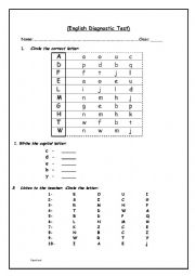 (English Diagnostic Test) letters ABC