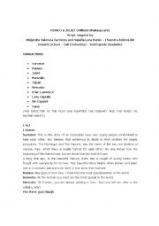 English Worksheet: ROMEO & JULIET - SCRIPT