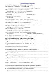 English Worksheet: Exercise on Subjunctive (1)