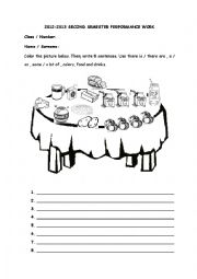 English Worksheet: food and drinks2