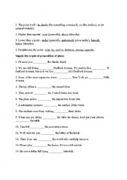 English Worksheet: Preposition