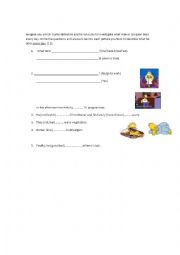 English Worksheet: Homer Simpsons routine